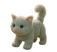 Realistic Robot Cat - 19x11x17cm Electric Fake Cat | Plush Simulation Robot Kitten Toy - Interactive Battery Operated Pet | Kids Gift Home Decor Companion Playtime