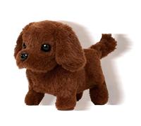 Realistic Robot Puppy - 16x9x14cm Walking Electronic Pet | Plush Fabric Battery Operated Interactive Dog 126g Barking animated plush toy companion provides comfort for children