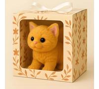 Realistic Robotic Kitten Toy 2025, Lifelike Cat That Walks Meows Wags Tail, AI Interactive Plush Pet for Kids Seniors Therapy Comfort yellow