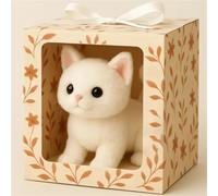 Realistic Robotic Kitten Toy 2025, Lifelike Cat That Walks Meows Wags Tail, AI Interactive Plush Pet for Kids Seniors Therapy Comfort white
