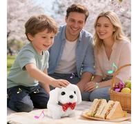 Realistic Robotic Puppy With Bow - Robot Dog Plush, Walking Talking Robot Dog, Plush Dogs Toy With Touch Sensing, Sound Imitation, And Realistic Movements For Pet Lovers