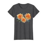Realistic Roses Flower Botanical Plants for Men and Women T-Shirt, Women, Dark Heather Grey, Small