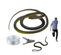 Realistic Rubber Fake Snake with Clip and Rope - 123cm Joke Toy for Golf | Funny April Fool's Day Halloween Gift | Accessory for Scaring Friends Outdoors and Parties