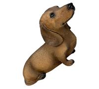 Realistic Sausage Dog Figure Resin Decorative Animal Model Coffee