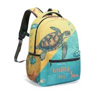 Realistic Sea Turtle Underwater World 16 Inch Backpack All Over Print Coral Reef Marine Life Kids School Bag Rucksack (12)