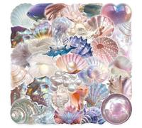 Realistic Shell Stickers for Kids Teens Adults,50Pcs Transparent Aesthetic Beach Shell Decals for Water Bottles Laptops Journals Scrapbooks Bike,Cute Stickers Pack for DIY Crafts and Decor