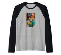 Realistic Shiba Inu Dog Drinks Bubble Tea Raglan Baseball Tee