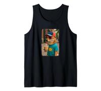 Realistic Shiba Inu Dog Drinks Bubble Tea Tank Top