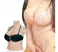 Realistic Silicone Breastplate for Men - Crossdresser Fake Boobs Chest Plate - Drag Queen Cosplay MTF Transgender Breast Forms (white,D-Silicone)