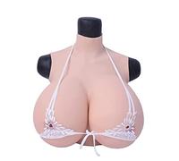 Realistic Silicone Cotton Filled I Cup Lifelike Fake Breastplate Artificial Breast for Mastectomy Bras Crossdresser Man And Women Fake Boobs, Ivory