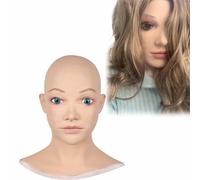 Realistic Silicone Disguise Mask for Halloween Cosplay - Soft and Flexible Head Mask for Crossdressers