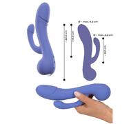 Realistic Silicone Double Vibrator Vibrating Dildo Vaginal Anal Fake Penis