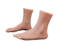 Realistic Silicone Foot Model Silicone Foot Model Lifesize Female For Sketch Drawing Shoe Socks Sandal Display Art TPE Sketch Medicine Stage Nail(Skin Toes No Bone,Right foot)