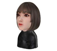 Realistic Silicone Full Head Female Face Mask for Crossdressers and Drag Queens - Ideal for Cosplay and Theatrical Performances