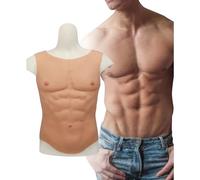 Realistic Silicone Muscle Chest Vest for Cosplay Male Body Shaper Enhancement