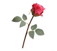Realistic Silk Artificial Flower Single for stem Home Decor Realistic(Rose red)
