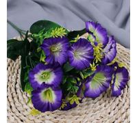 Realistic Silk Morning Glory Bouquet Artificial Flowers(Purple)