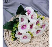 Realistic Silk Morning Glory Bouquet Artificial Flowers(White)