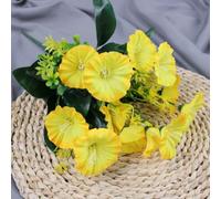 Realistic Silk Morning Glory Bouquet Artificial Flowers(Yellow)