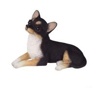 Realistic Sitting Chihuahua Garden Decoration - Highly Detailed Resin Sculpture for Outdoor Spaces, Frost Resistant, Home Decor (Black)