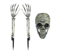Realistic Skeleton Stakes Halloween Decorations Outdoor, Skeleton Coming Out Of Ground, Ground Breaker Skeletons, 3 Pieces Realistic Decor For Haunted House Garden