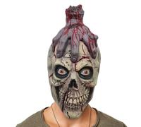 Realistic Skull, Creepy Skeleton Head Covering, 11x8 Inches Latex Gear with Moving Jaw, Scary Bone Costume Accessory, Gothic Headpiece with Hollow Design, Horror Prop for Haunted House