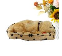 Realistic Sleeping Plush Breathing Dog - Plush Puppy Toy with Sound - Stuffed Dog Comfort Toy - for Adults Kids Bedtime Sleep Time Travel Car Vacation Road Trip Daycare Birthday Christmas Easter