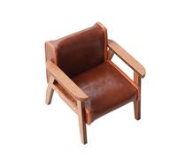 Realistic Small Leather Sofa For Dollhouses 1 12 Scale Living Room Furniture Home Accessory Handmade Creative Toy Dollhouses Sofa Accessory