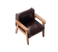 Realistic Small Leather Sofa For Dollhouses 1 12 Scale Living Room Furniture Home Accessory Handmade Creative Toy Dollhouses Sofa Accessory