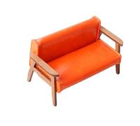 Realistic Small Leather Sofa For Dollhouses 1 12 Scale Living Room Furniture Home Accessory Handmade Creative Toy Dollhouses Sofa Accessory