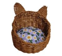 Realistic Small Woven Basket For Dollhouses Decors And Play Pet Bed Dog Dolls For Dollhouses Dog Bed 1/12 Scale Furniture