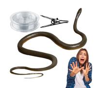 Realistic Snake - 31inch Artificial Reptile, Invisible Thread Clip | Scary Animal Prank For Outdoor Grass Field Yard Decor Birthday Parties April Fools Day, Comedy Skit Theater Props Fun