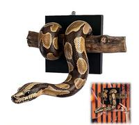 Realistic Snake Wall Decor, Resin Python Hanging Wall Art, 3D Snake Statue for Living Room Bedroom Home Decor, Symbol of Strength & Prosperity