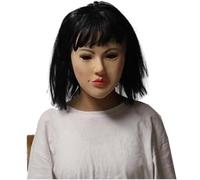 Realistic Soft Silicone Female Mask for Crossdressers, Transgender, Halloween Cosplay, Carnival, Drag Queen(Short)
