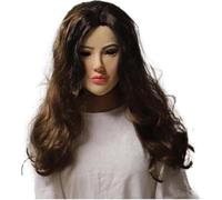 Realistic Soft Silicone Female Mask for Crossdressers, Transgender, Halloween Cosplay, Carnival, Drag Queen(Brown)