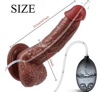 Realistic Squirting Dildo Ejaculating Penis with Strong Suction Cup for Hands-Free Play,Soft Dildo for Women G-Spot and Anal Prostate Play Sex Toys