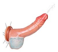 Realistic Squirting Dildo for Women,Soft Silicone Ejaculating Dildo with Manual Filling Bulb & Suction Cup Base, Ejaculating Toy for Women and Men Sex Toys