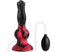 Realistic Squirting Monster Silicone Dildo with 2 Knots, Strong Suction Cup for Hands-Free G-Spot and Anal Pleasure, Fantasy Ejaculating Toy for Women Men Couples