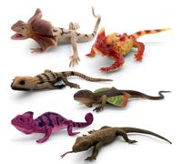 Realistic Squishy Lizard Toys - Fake Stretchy Rubber Reptiles for Pranks & Props, Party Decoration Figurines Set (6PCS)
