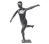 Realistic Standing Sports Mannequin, Children's Clothing Store Window Display Dress Form Mannequins, Play Soccer Running Dummy Manikin Body Detachable, Black-Wear Shoes