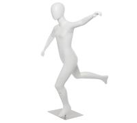 Realistic Standing Sports Mannequin, Children's Clothing Store Window Display Dress Form Mannequins, Play Soccer Running Dummy Manikin Body Detachable, White-Wear Shoes