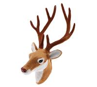 Realistic Stuffed Deer Head Model Toy Faux Fur Animal Home Ornament Gifts