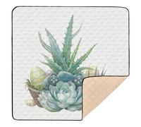 Realistic Succulent Plants Soft Padded Baby Play Mat for Floor Non-Toxic Playroom Activity Mat for Babies Infants Toddlers, 50'' x 50''