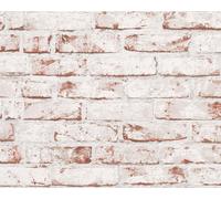 REALISTIC TEXTURED RED WHITE BRICK WALL FEATURE WALLPAPER A.S.CREATION 907813