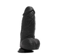 Realistic Thick Oversized Dildo with Full-Sized Testicles and a Suction Cup Extra-Large Size Unisex Anal Toy Female Sex Toy Prostate Massager Realistic Penis Adult Dildo (Black)