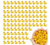 Realistic Tiny Ducks 100 Pack, Yellow Squeak & Float, Mini Rubber Ducks for Home Prank, Limited Craft & Game, Ideal for Dollhouse, School, Landscape, Aquarium