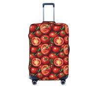 Realistic Tomatoes Print Travel Luggage Covers, Washable Suitcase Covers Protector for Luggage 18-32 Inch High Elasticity, Black, M