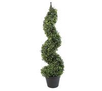 90cm (3ft) Tall Artificial Boxwood Tower Tree Topiary Spiral Metal Top