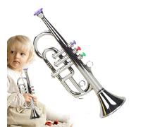 Realistic Toy Trumpet - 4.7x13.4in Lightweight ABS, Creative Teaching Aid For Boys Girls | Kindergarten Classroom, Children Birthday Party, Study Desk Decor, Travel Entertainment, Playgroup
