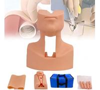 Realistic Tracheostomy Simulator for Medical Training - Anatomical Airway Model with Skin Neck and Simulated Trachea, Compatible